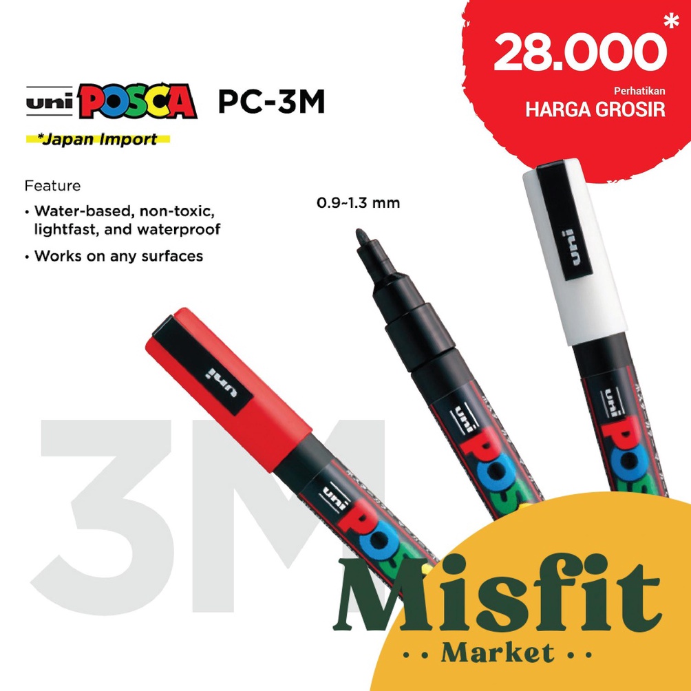 

LANGSUNG ATC UNI POSCA PC3M Paint Marker Fine Point PC3M 9H