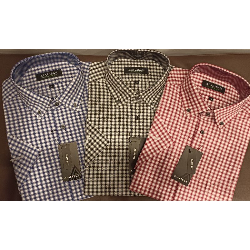 Alisan Motif Kotak Kecil Slimfit Pendek