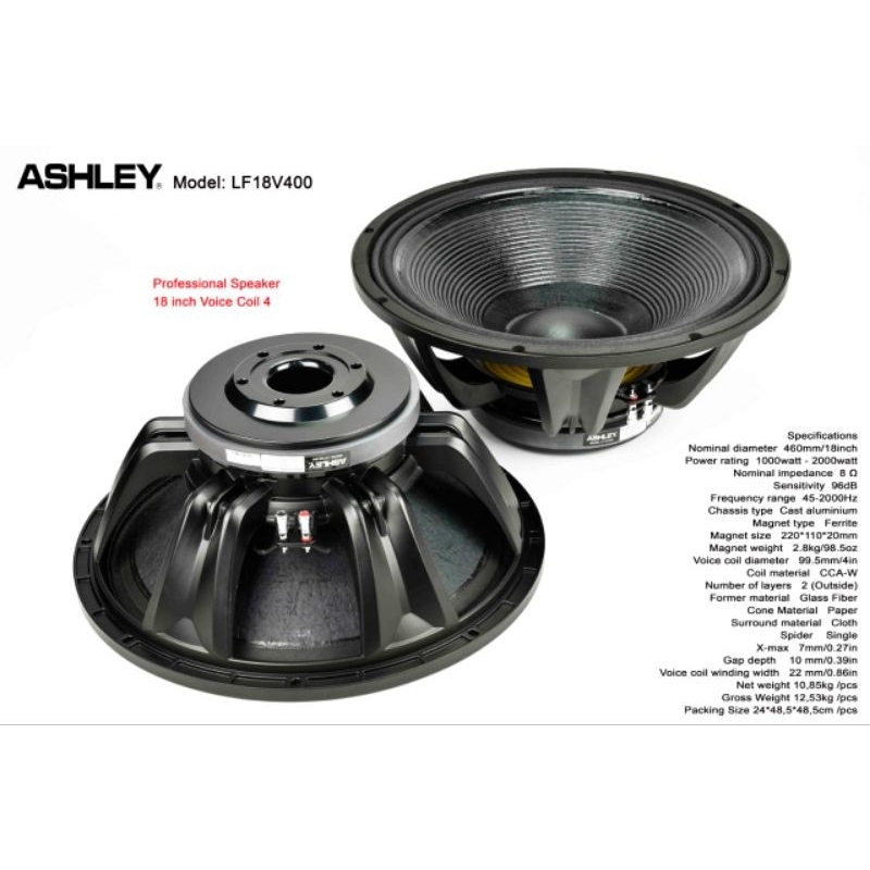 speaker Ashley 18v400 / speaker 18 inch