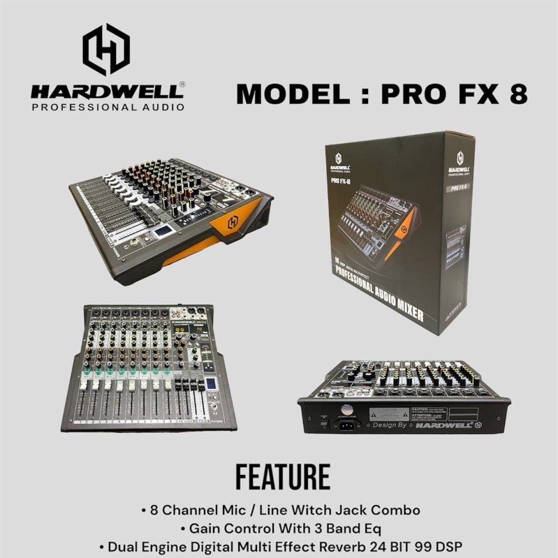 Mixer Audio Hardwell 8 Channel PRO FX 8 ORIGINAL