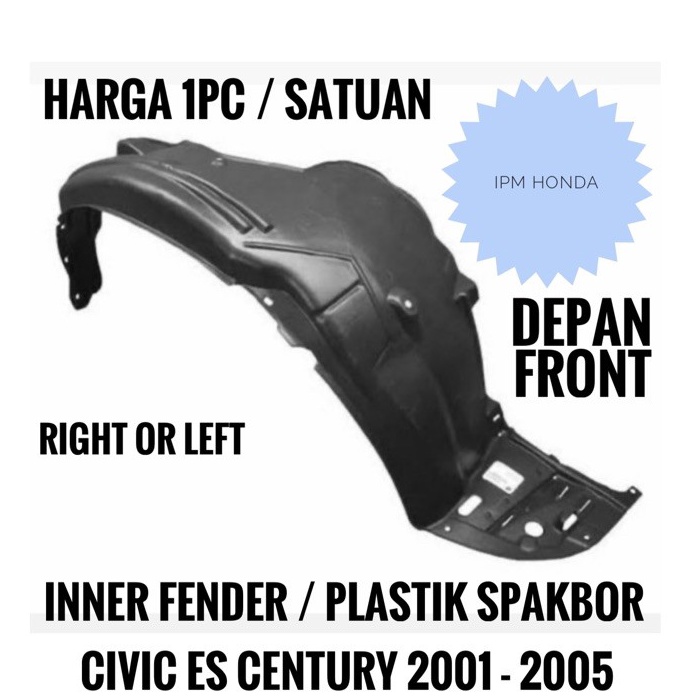 HOT SALE 7411  74151 S5A Inner Liner Linner Fender Plastik Spakbor Depan Kanan  Kiri Honda Civic VTI