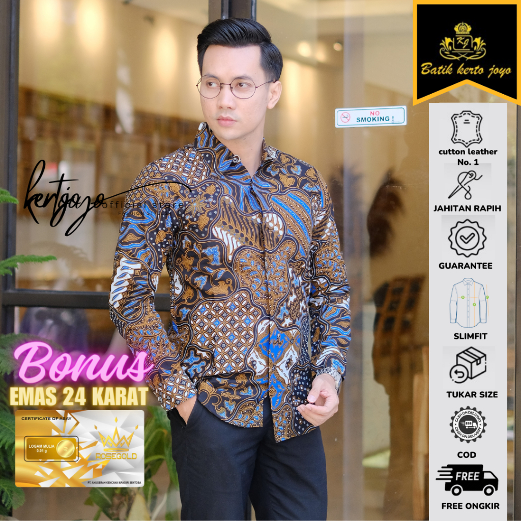 Batik pria modern slimfit Baju Batik Pria Lengan Panjang slimfit baju batik pria MODERN Slimfit prem