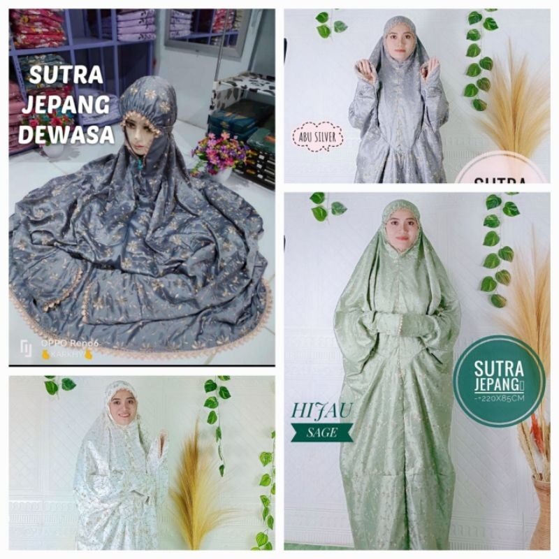 Mukena Terusan Dewasa SUTRA JEPANG Ori Kain Mewah