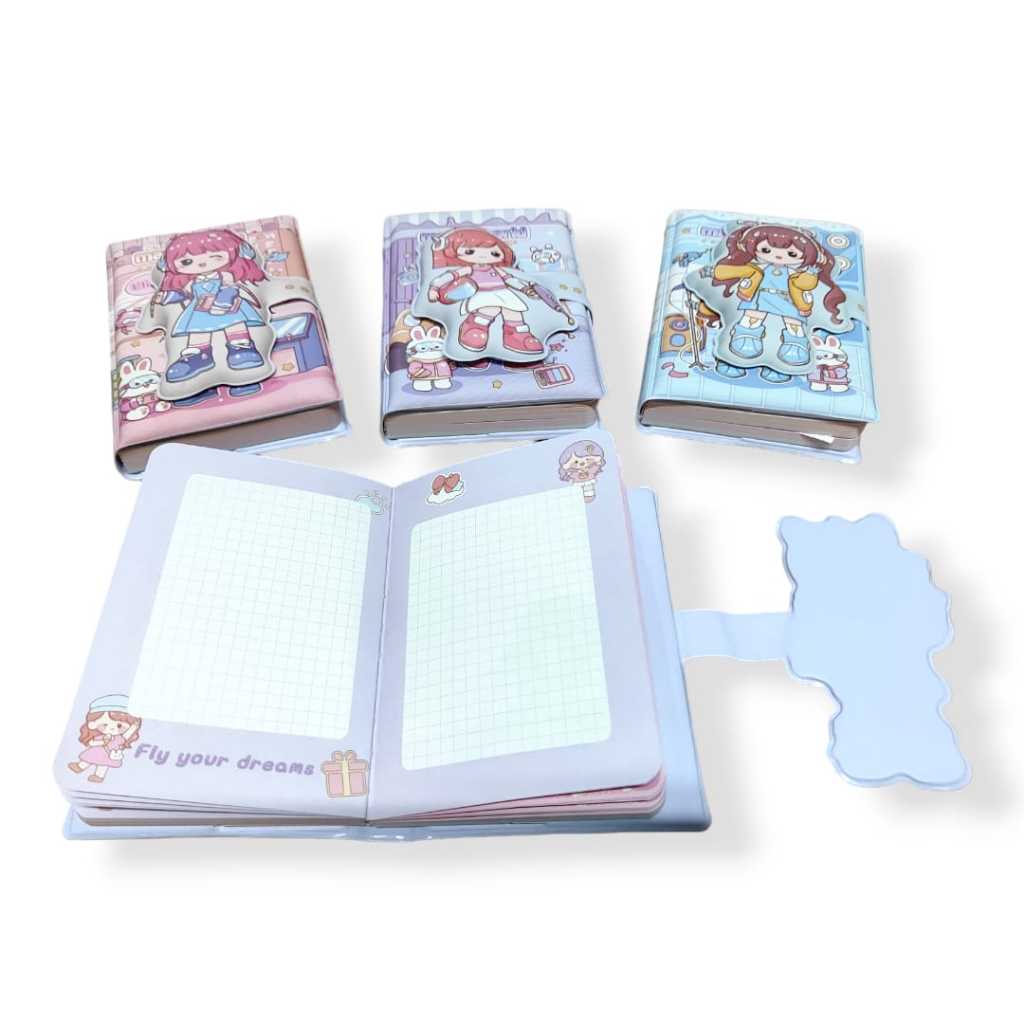 

AS888 - BUKU AGENDA KANCING MAGNET 50K / BUKU DIARY 3D SQUISHY KARAKTER KARTUN