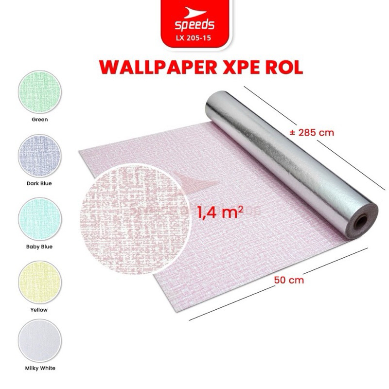 SPEEDS Wallpaper Dinding Foam Roll Motif Kain Linen Wallpaper Stiker Dinding Kamar Tidur 205-15