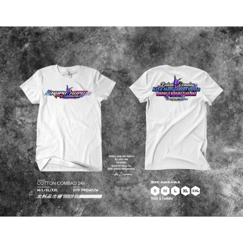 BAJU KAOS DISTRO KUPU KUPU MALAM / KAOS RACING / ATASAN PRIA MURAH