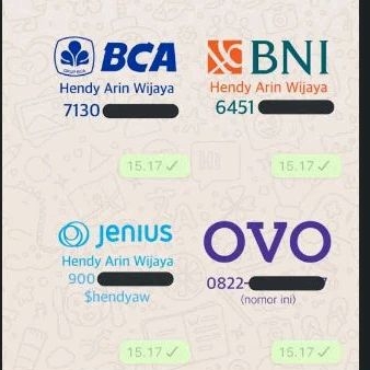 Stiker nomor rekening untuk whatsapp