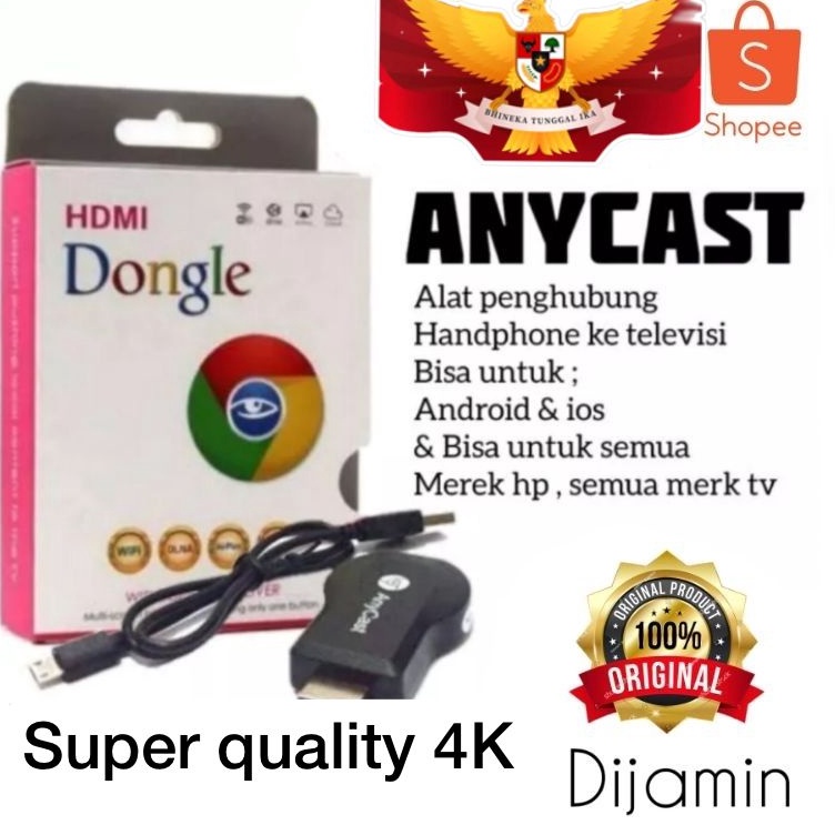 Ekw Kabel hdmi WIFI DONGLE HDMI hp ke tv For HP ANDROID y Kemasan Baru