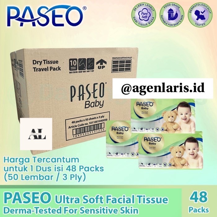 Grosir Tissue PASEO Baby travel pack 1 Dus Isi 48 Pack / Pcs
