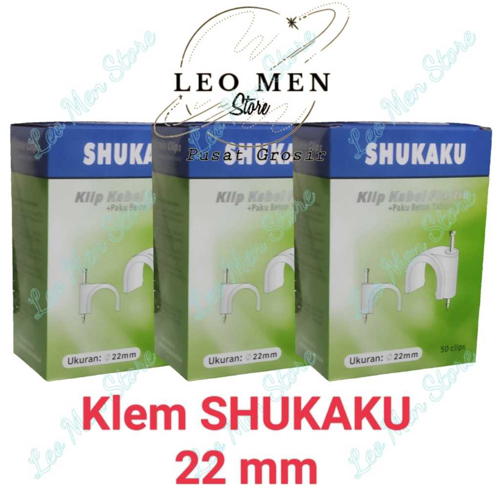 Klem SHUKAKU 22 mm~Klem Pipa~Klem Paralon~Klem Kabel~22 mm~Putih