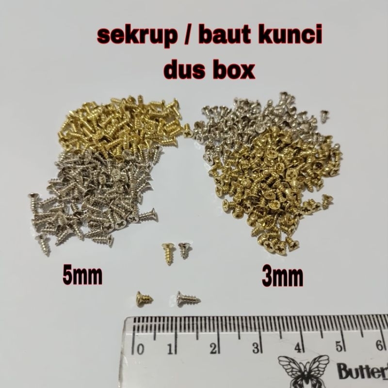 2000pcs baut 3mm 5mm / sekrup mini 3mm 5mm / sekrup kunci dus box