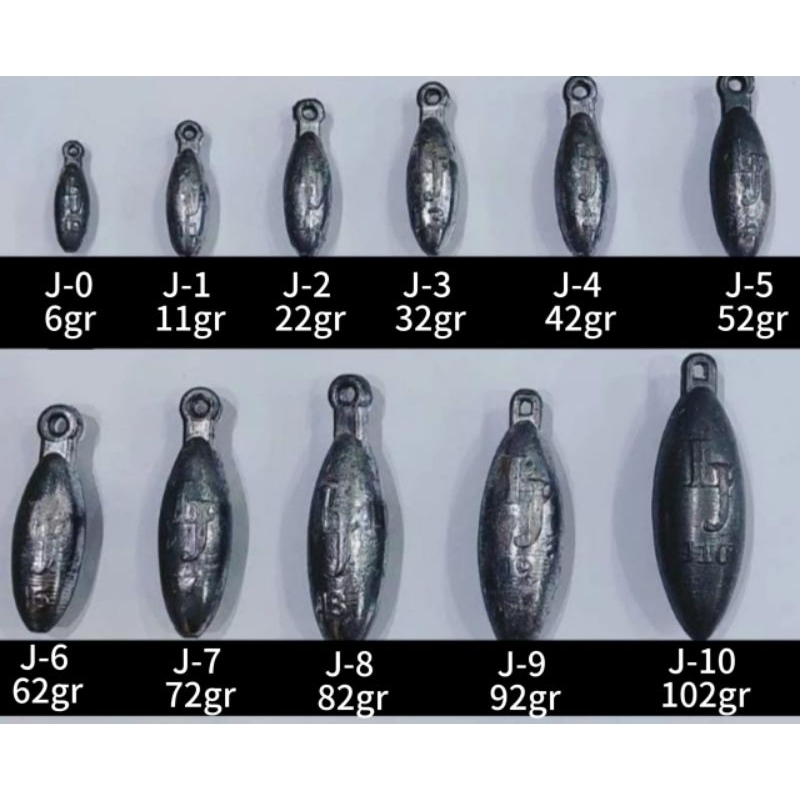 Timah pancing pemberat kail timbel model jantung timah j2 timah j1