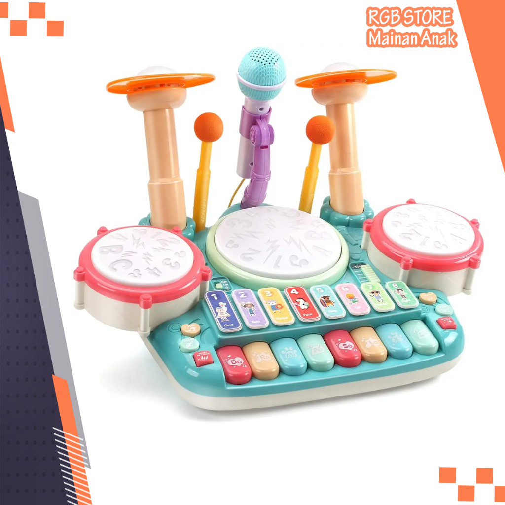 Mainan Anak Alat Musik Piano Keyboard Xylophone Drum Stylophone Elektronik Mainan Edukasi Anak Promo