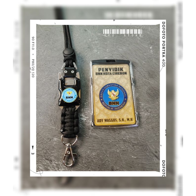 

lencana id card plat holder lanyard logo BNN custom BIN TNI POLRI JAKSA DISHUB LEMBAGA SOSIAL