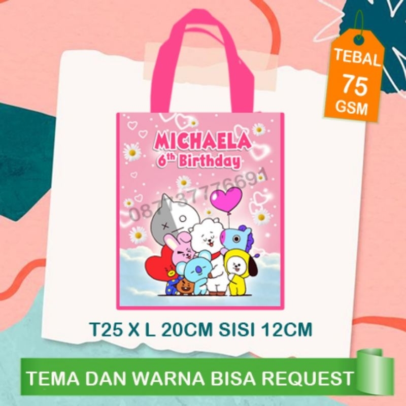 

goodie bag ultah custom/souvenir tas ulang tahun custom