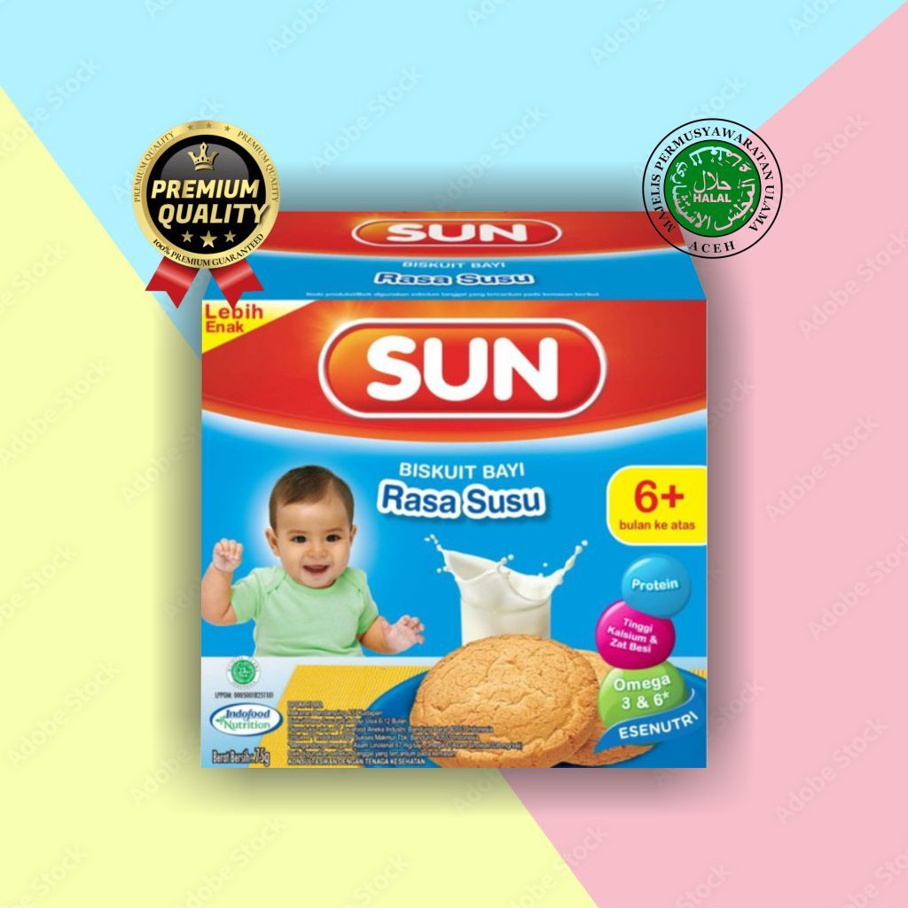 Biscuit Bayi SUN Rasa Susu 75g Untuk Usia 6 Bulan Keatas