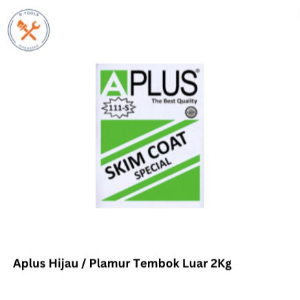 Aplus Hijau / Skim Coat Special / Plamur Tembok Luar Repack 2Kg