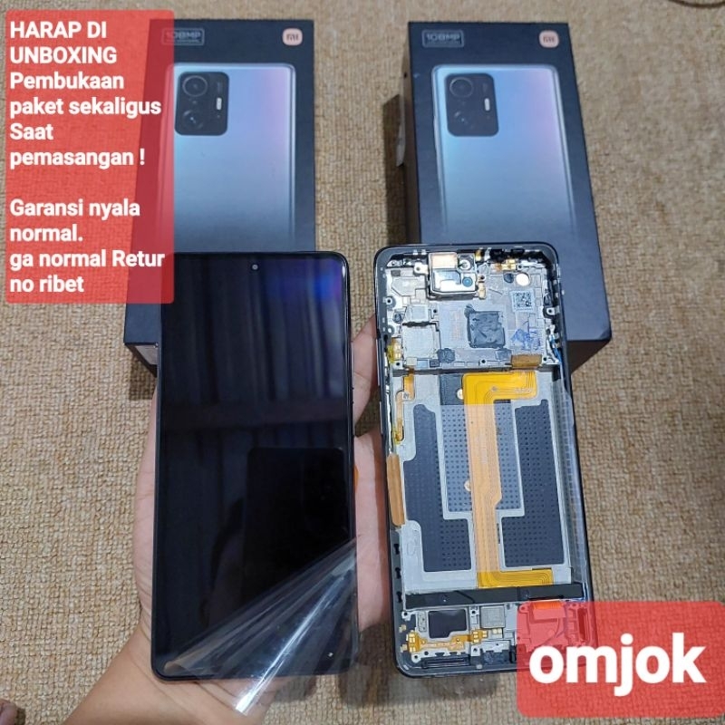 LCD + Frame Xiaomi MI 11T / 11T pro Original Copotan Meteorit grey bawaan bergaransi