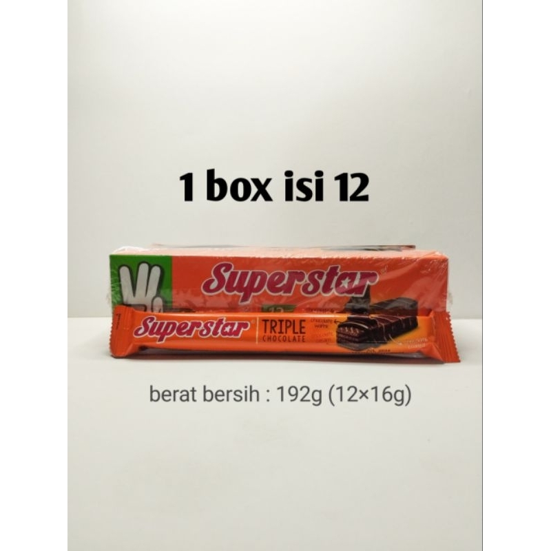 

Superstar isi 12 TRIPLE chocolate,wafer coklat