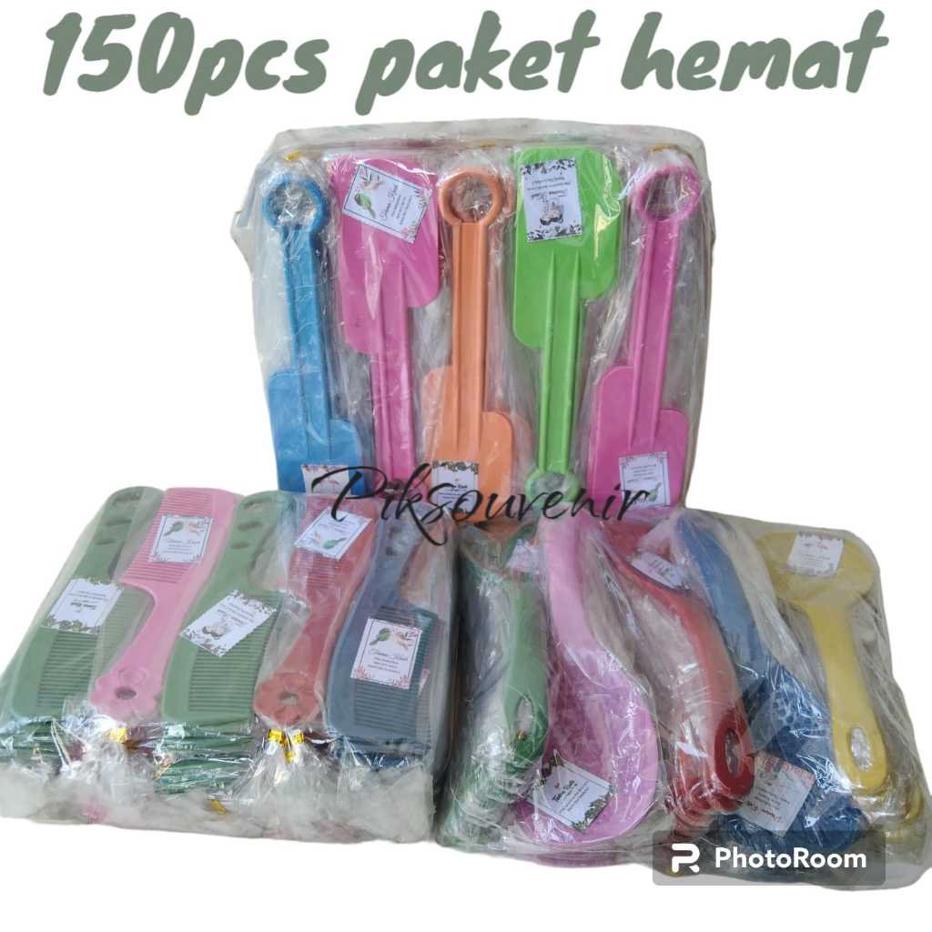 isi 150pcs paket hemat souvenir pernikahan/souvenir murah sodet,sisir mini dan centong megicom
