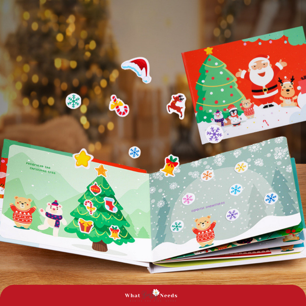

What Baby Needs - Christmas Edition Reusable Sticker Book / Buku Stiker Anak / Mainan Edukasi Anak Sticker