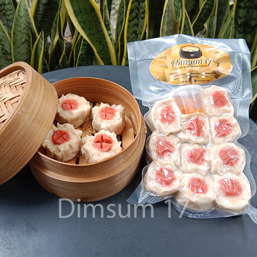 

Dimsum Ayam Frozen Halal Best Seller Toping Sosis Kemasan isi 10 pcs + saos