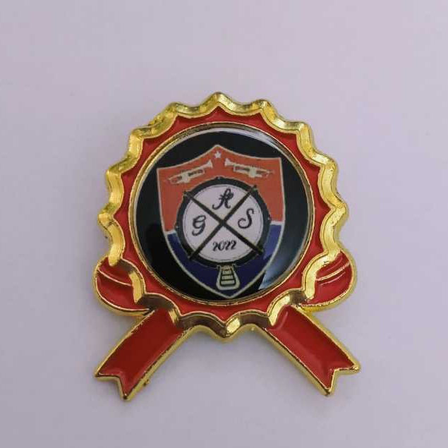 Pin Custom Logo Pita Merah Pin Red Ribbon Pin Kegiatan Organisasi Pin Peniti