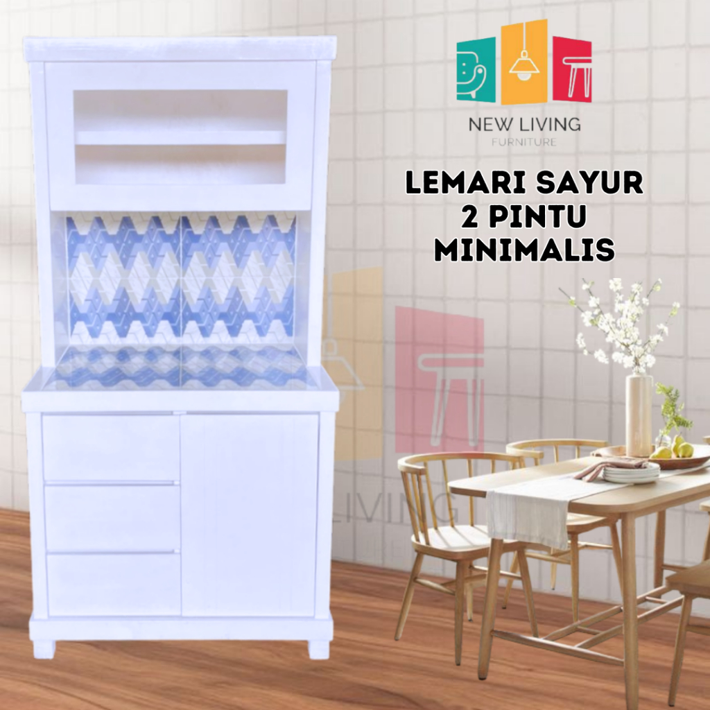 NL - Lemari sayur 2 pintu lemari rak piring dapur minimalis Lemari Sayur 2 Pintu Kayu Multiplek