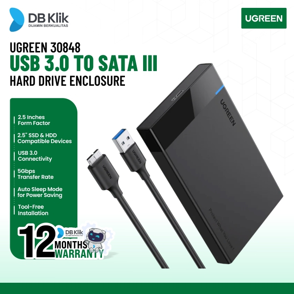 Enclosure UGreen HDD/SSD 2,5 Inch SATA (30848)