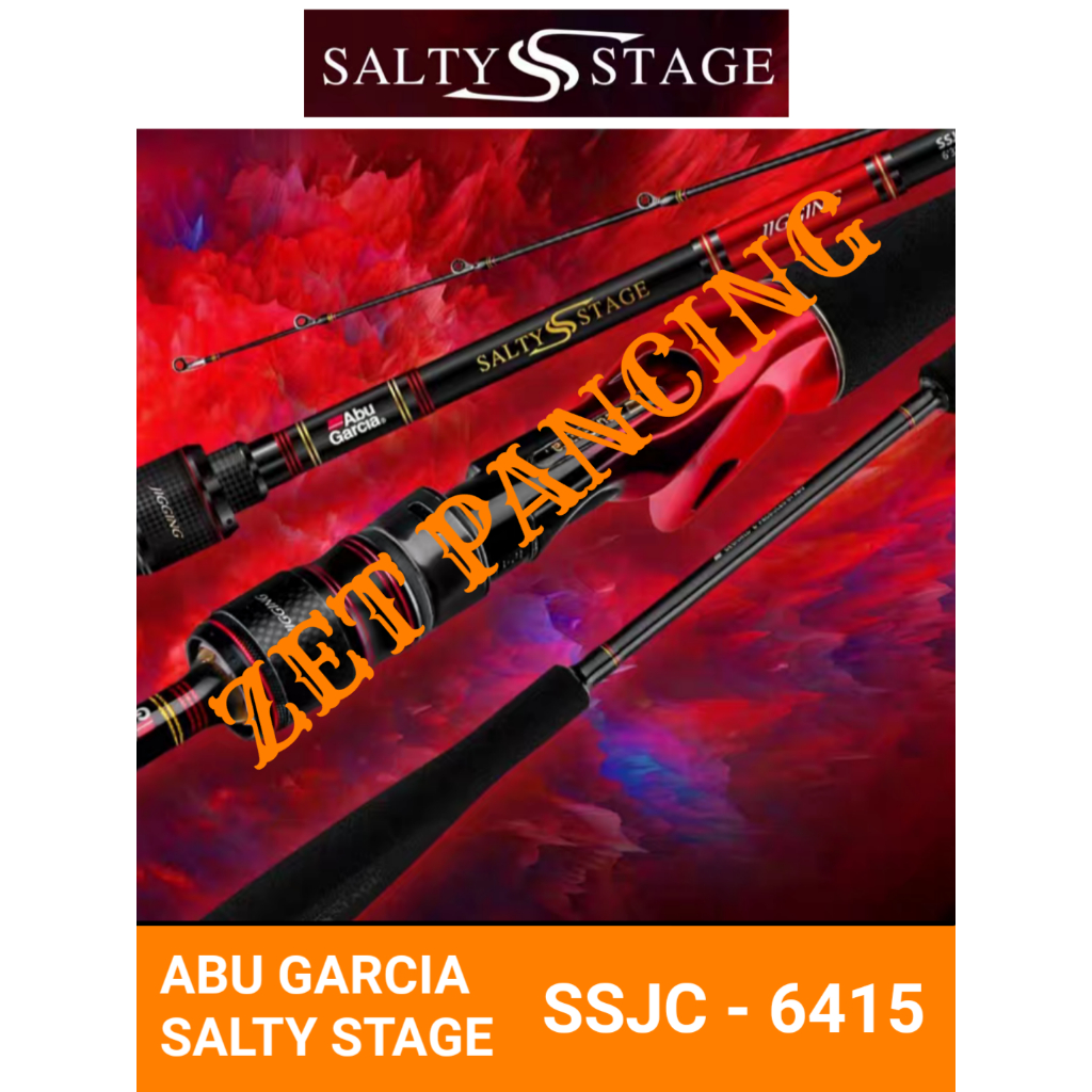 RED ABU GARCIA SSJC 6415 salty stage jigging joran overhead spinning rod jigging NEW