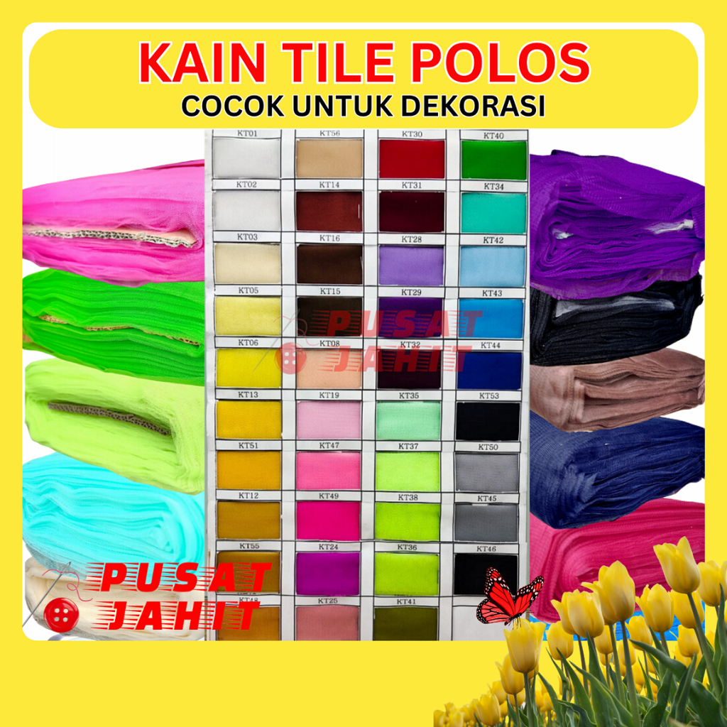 KAIN TILE POLOS TILE DEKOR BUNGKUS PARCEL SOUVENIR PER 1/2 METER
