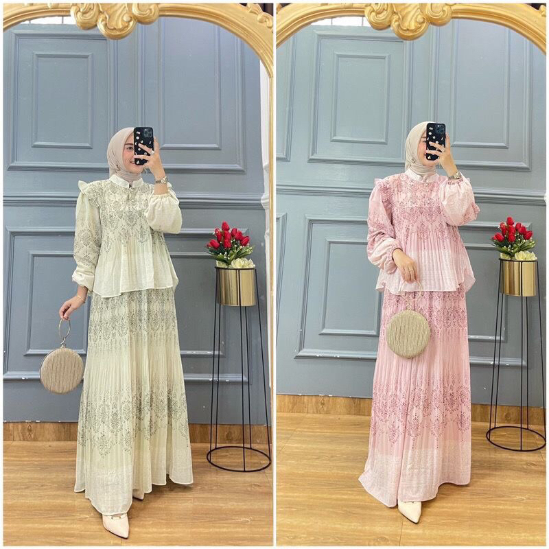 DRESS CERUTY KONDANGAN DRESS LEBARAN GAMIS WANITA DRESS PLISKET IMPORT TERBARU DRESS MOTIF WANITA DA