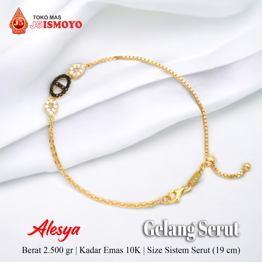 Gelang Emas Serut 10 Karat Alesya J5 Ismoyo