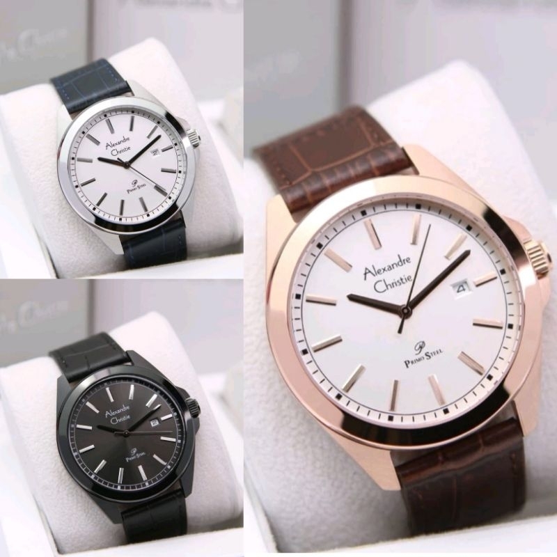 Jam Tangan Pria AC 1015 MD (Man Size) Leather Strap Original Garansi Resmi