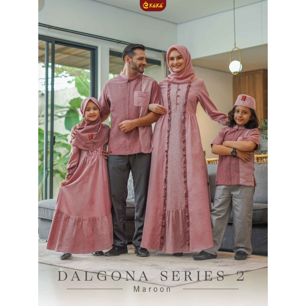 DALGONA SERIES 02 (DUA) Maroon by Keke - SARIMBIT KELUARGA by KEKE / Dress Kondangan Muslim / Seraga