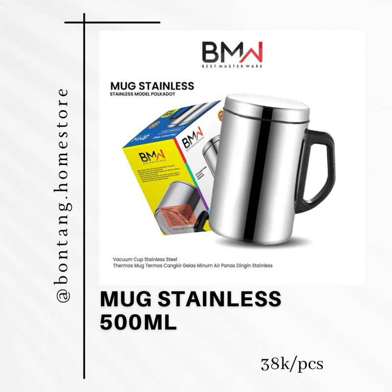 MUG STAINLESS STEEL BMW || THERMOS MUG PANAS DINGIN STAINLESS 500ML