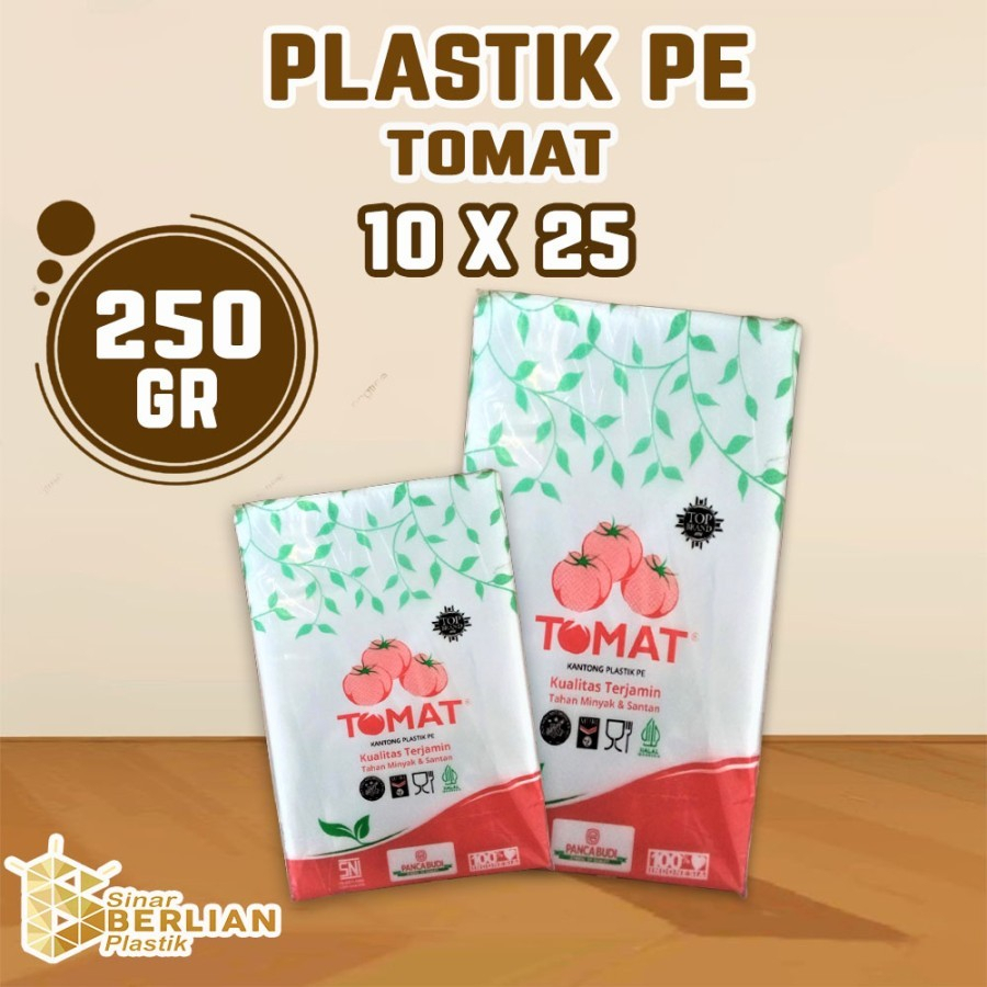 PLASTIK PE TOMAT 250GRAM - 10 X 25