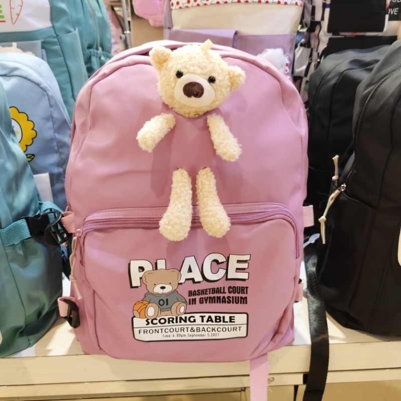 Scada Bag Tas anak pink boneka depan