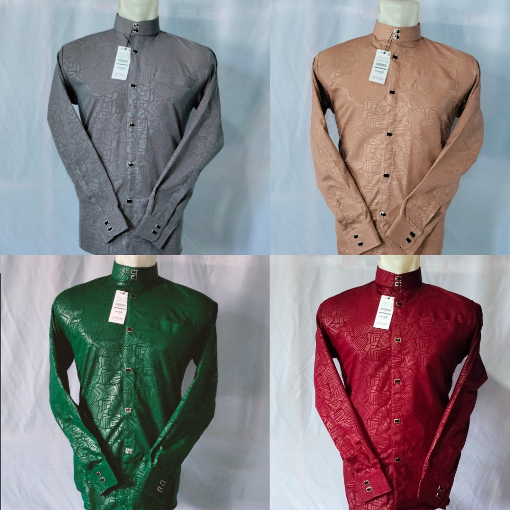 Baju Koko Kemko Sultan Motif Terbaru Kancing Import Jepret Lengan Manset Panjang