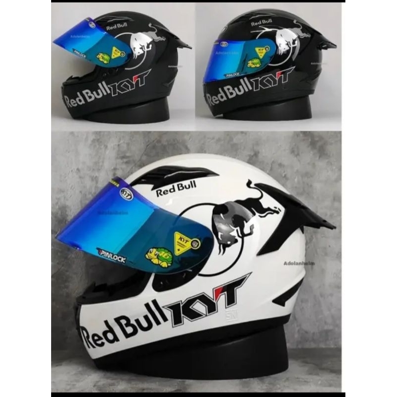 KYT HELM R10 SOLID REDBULL FULL FACE - SINGLE VISOR