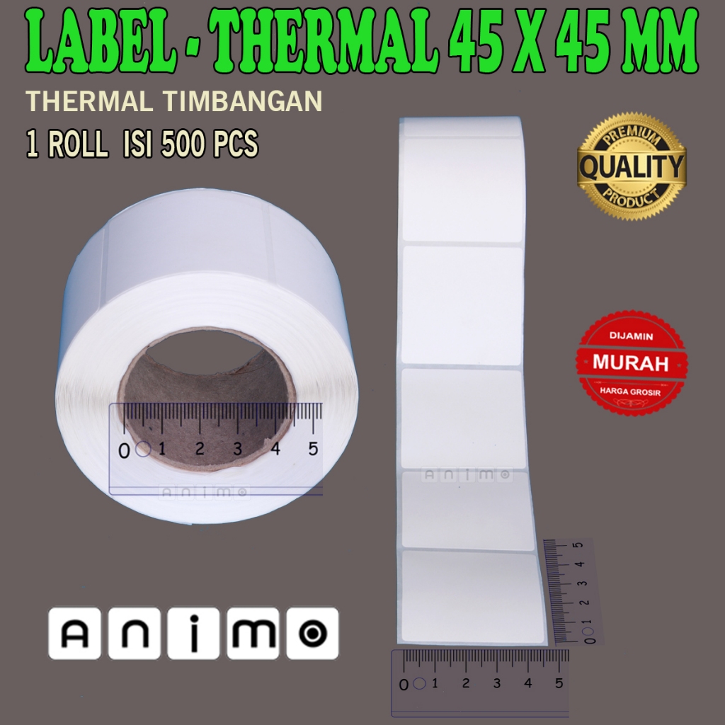 

LABEL THERMAL TIMBANGAN DIGITAL 45 X 45 MM - LABEL BARCODE 45X45 - THERMAL 45X40 MM
