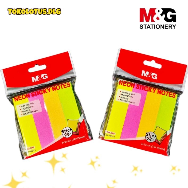 

sticky note neon pembatas M&G 400 sheets 4 color