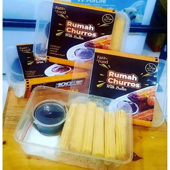 

rumah churros isi 15 pcs include coklat dan gula putih