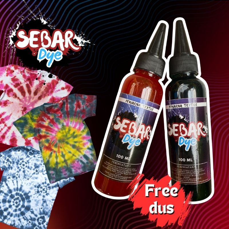 (SEBAR DYE 100ML PREMIUM) Pewarna Kain Tie Dye 100ml (PREMIUM) - Pewarna Textile - Pewarna Baju - Pe