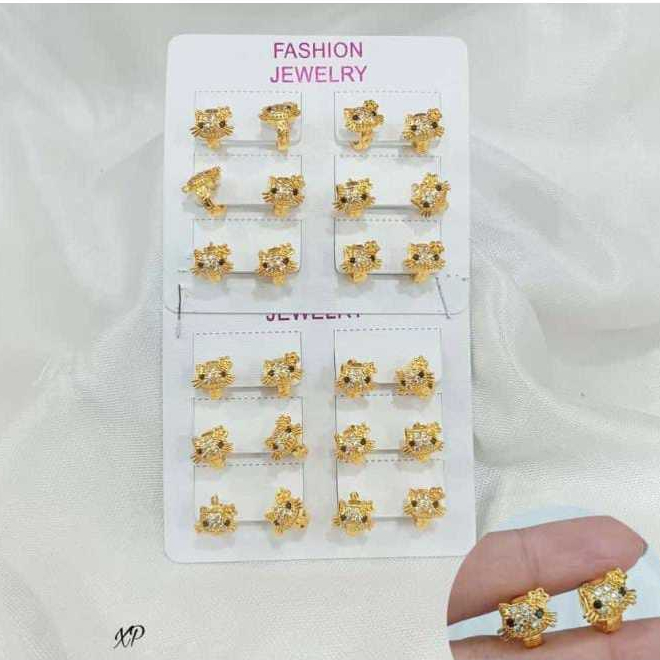 Anting Anak Perempuan 5 Model Berlapis Emas 24 Karat Asli Terbaru