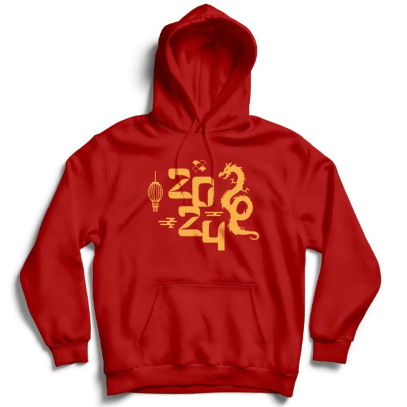 Jaket Hoodie Imlek Tahun Baru China Shio Naga Kayu - Pria Wanita Custom Distro Polos