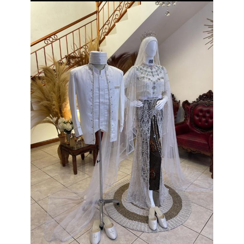 COUPLE KEBAYA PRANCISAN MODERN//KEBAYA MODEL TERBARU FULL PAYET //KEBAYA AKAD MEWAH