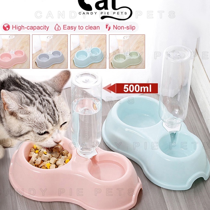 Tempat Makan Kucing Otomatis 5ml Tempat Minum Kucing Otomatis Mangkok Kucing Anjing Wadah Makanan Ku