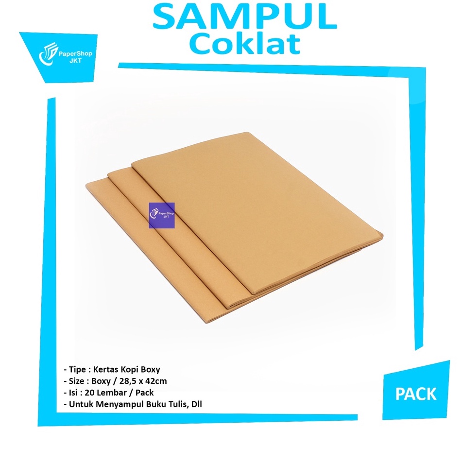 

Sampul Buku Coklat Polos Ukuran Boxy 2Lembar Pack