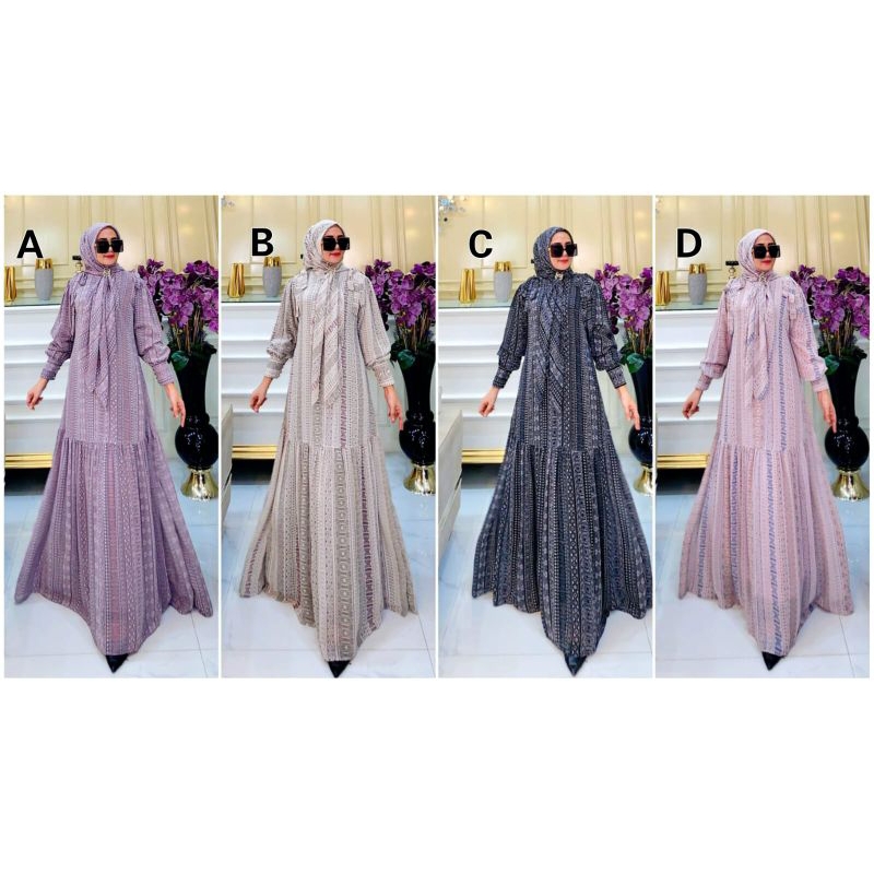 GAMIS SYAR'I BRANDED TSANIA SET HIJAB BY DANEENA
